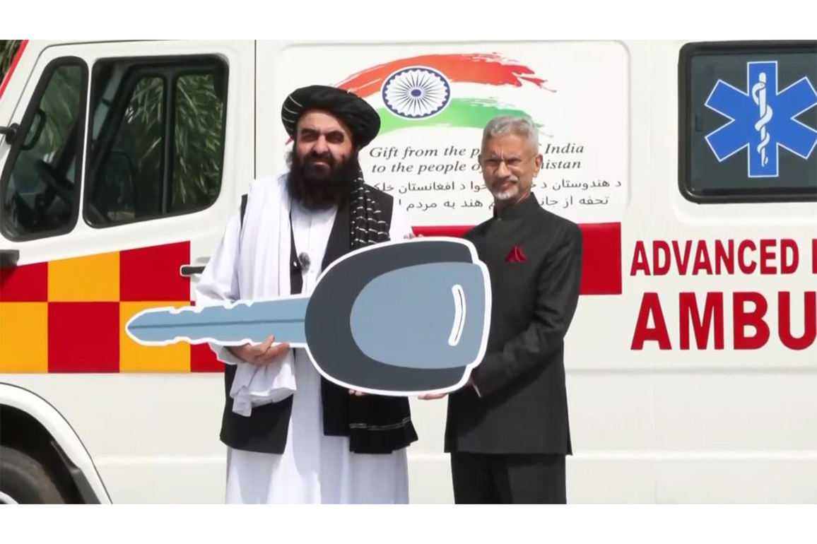 "Gesture of goodwill": EAM Jaishankar hands over five ambulances to Afghanistan FM Muttaqi