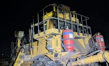 The bulldozer after the incident on the site.