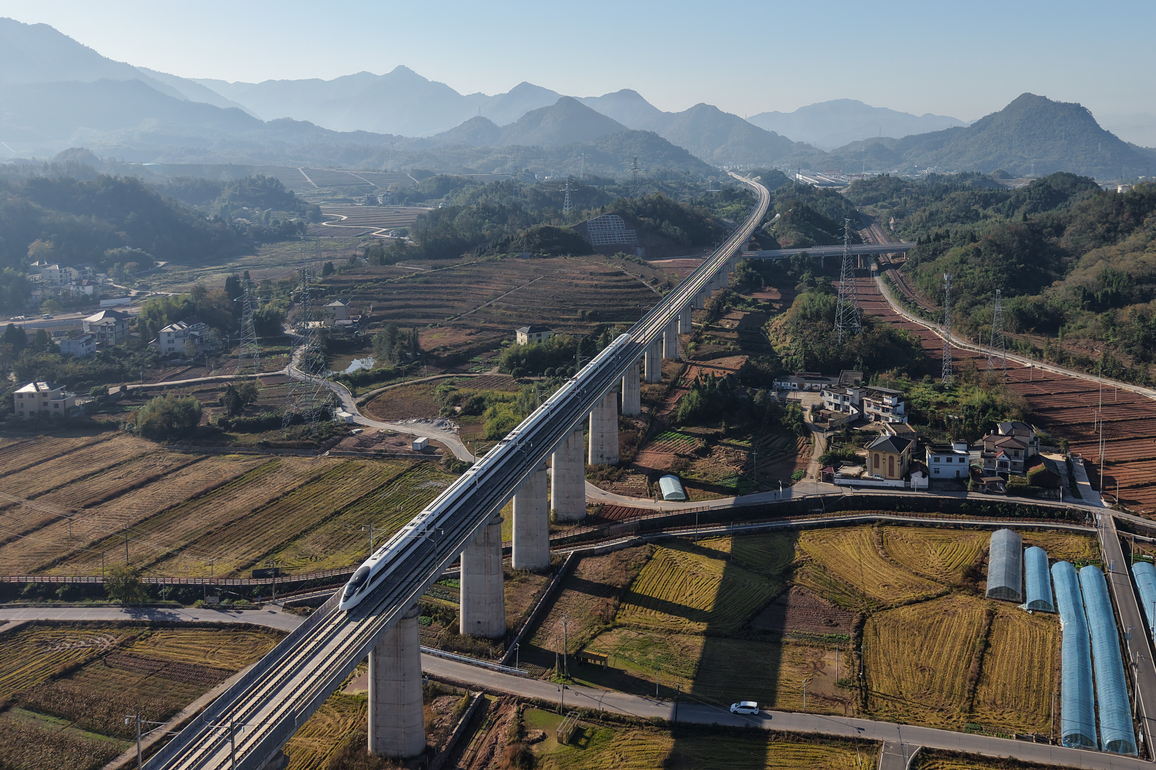 CHINA-ZHEJIANG-NEW HIGH-SPEED RAILWAY-TRIAL RUN (CN)