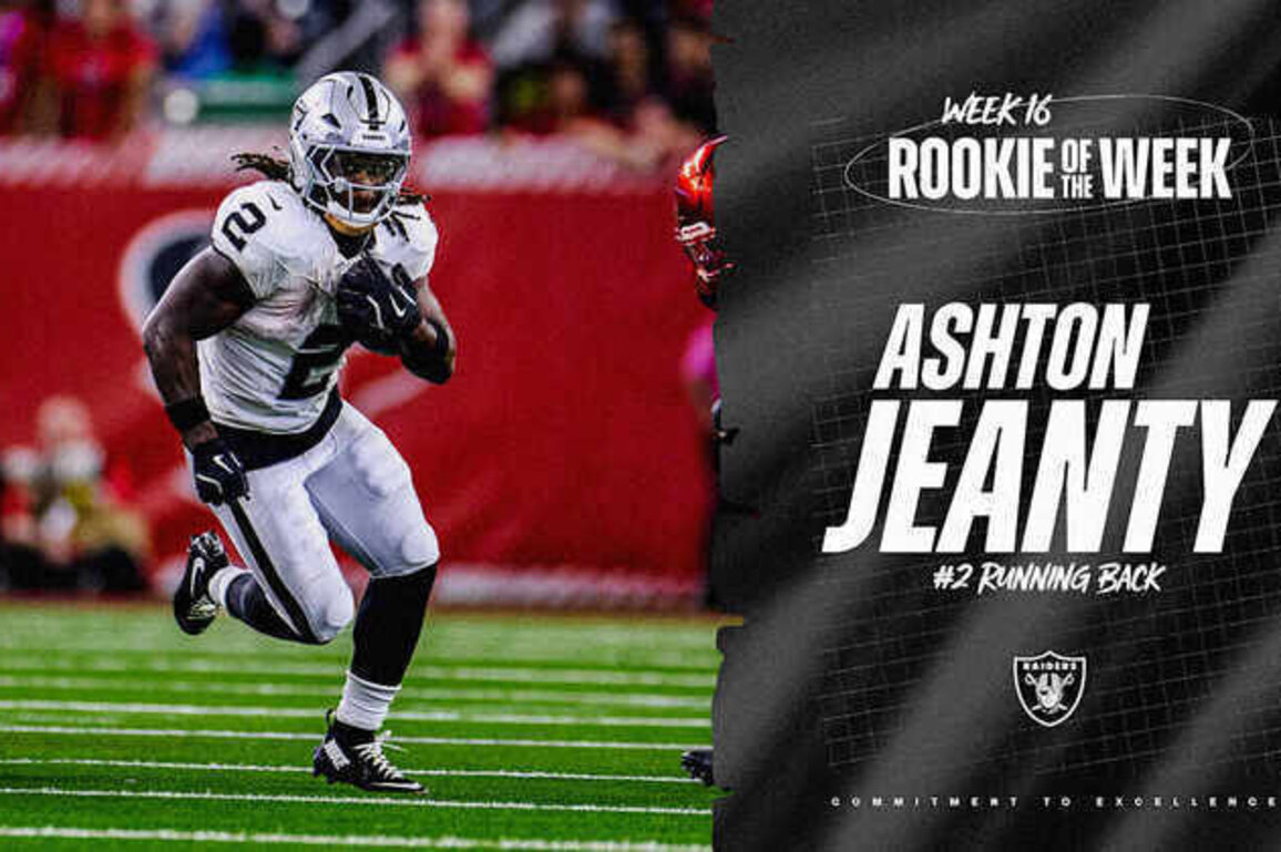 Ashton Jeanty wins Rookie of the Week for Week 16