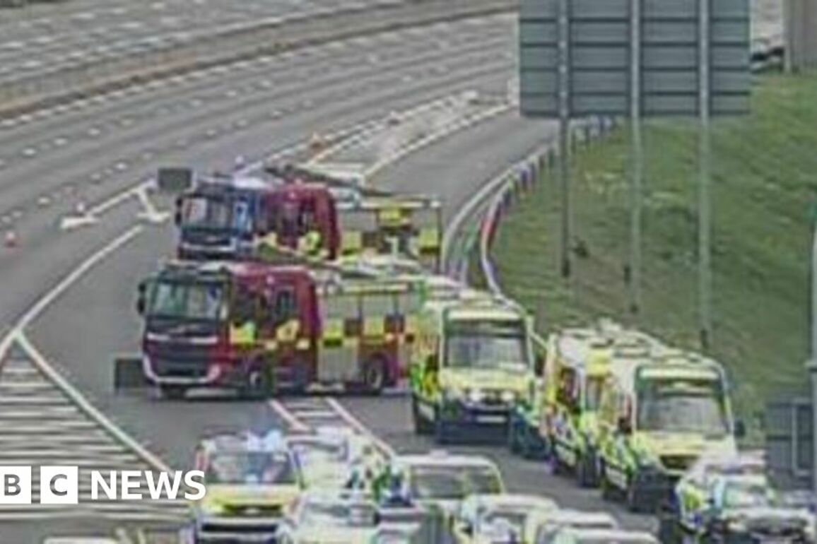Child dies after minibus overturns on M4 slip road