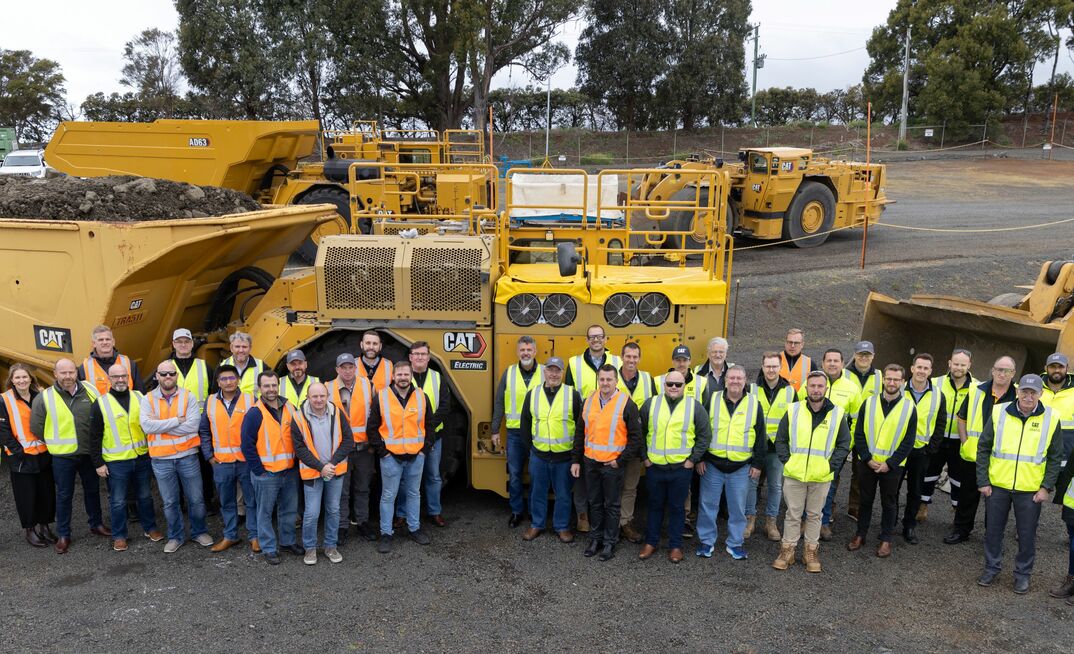 Caterpillar demonstrated its first battery electric prototype underground mining truck for Newmont at its proving ground in Tasmania, Australia