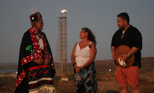 Left to right: Hereditary Chief Na’Moks of the Wet’suwet’en Nation, Murujuga custodian Raelene Cooper and Gitxsan leader Gwii Lok’im Gibuu