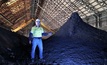 New Century port manager Greg O’Shea with the first stockpiled zinc concentrate at Karumba.