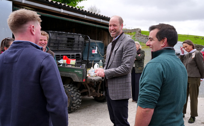 Prince William chats with farmers on a recent visit to North Yorkshire