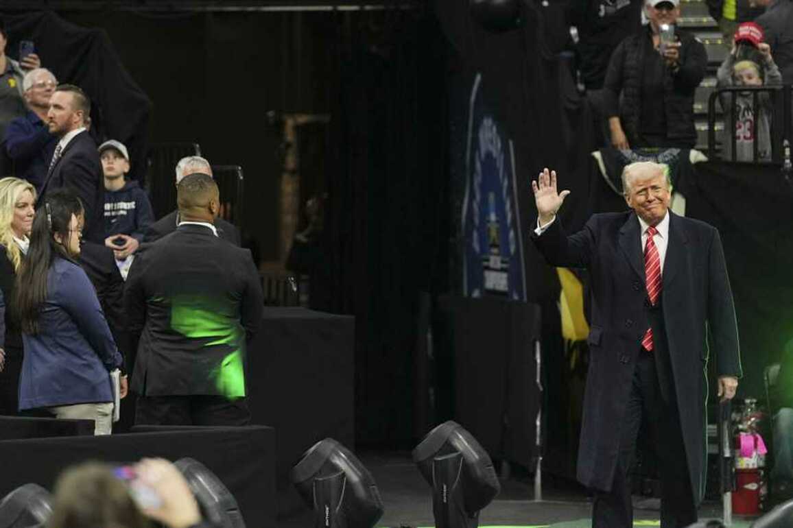 Trump makes NCAA men's wrestling championships his latest sports-focused trip