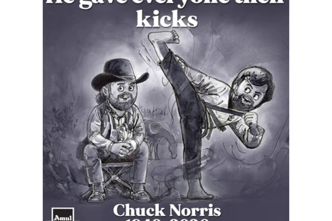 Amul pays tribute to Hollywood action star Chuck Norris through special topical doodle
