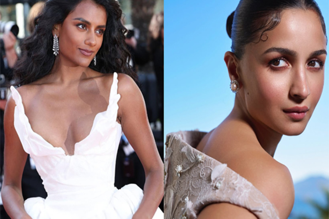 'Bridgerton's Simone Ashley poses for a cheerful picture with Alia Bhatt at Cannes
