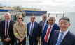 (L-R) Deputy Prime Minister, John Rosso, ExxonMobil PNG managing director and chairperson, Tera Shandro, Minister for State Owned Enterprise,  William Duma, Petroleum Minister, Jimmy Maladina, Kumul Petroleum managing director, Wapu Sonk and PetroChina International Managing Director, Li Shao-Lin at the PNG LNG Plant Site Marine Terminal to witness the loading of KPHL’s first LNG cargo being loaded.