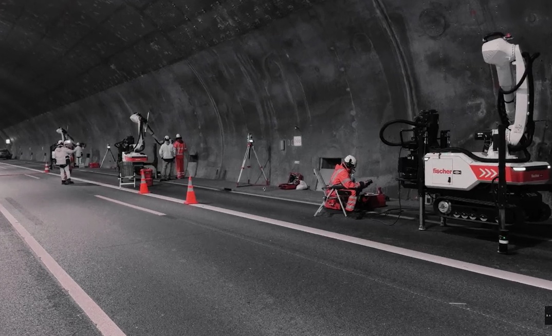 Baubot’s MRS15 Hollow Drilling Application was deployed for the Engelberg Tunnel Restoration project