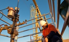 Worker at Senex rig.