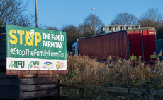 Unions reveal banners in campaign to stop the family farm tax