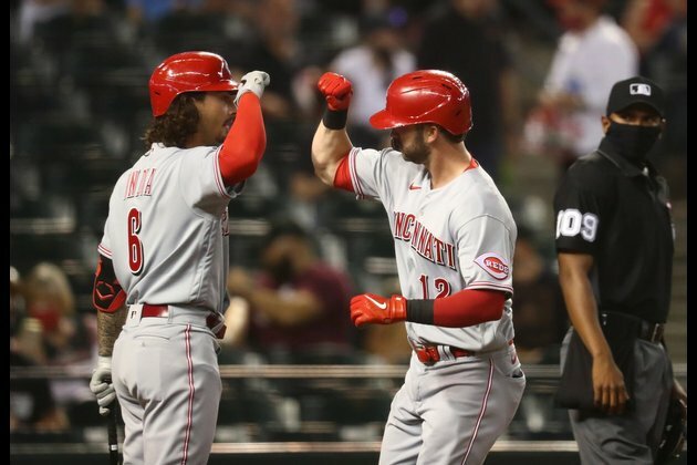 Reds blow 5-0 lead, beat Diamondbacks in 10 innings