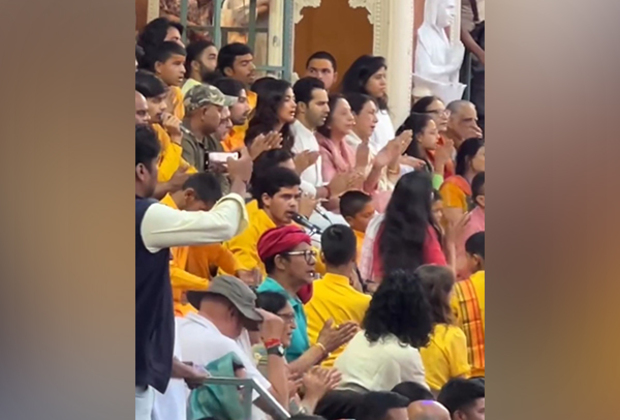 Varun Dhawan, Pooja Hegde attend Ganga Aarti in Rishikesh