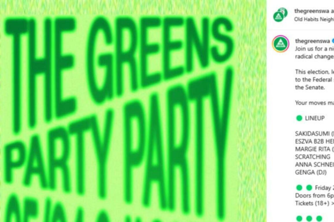 WA Greens plan Anzac Day dance party fundraiser at West Perth bar and tattoo parlour Old Habits