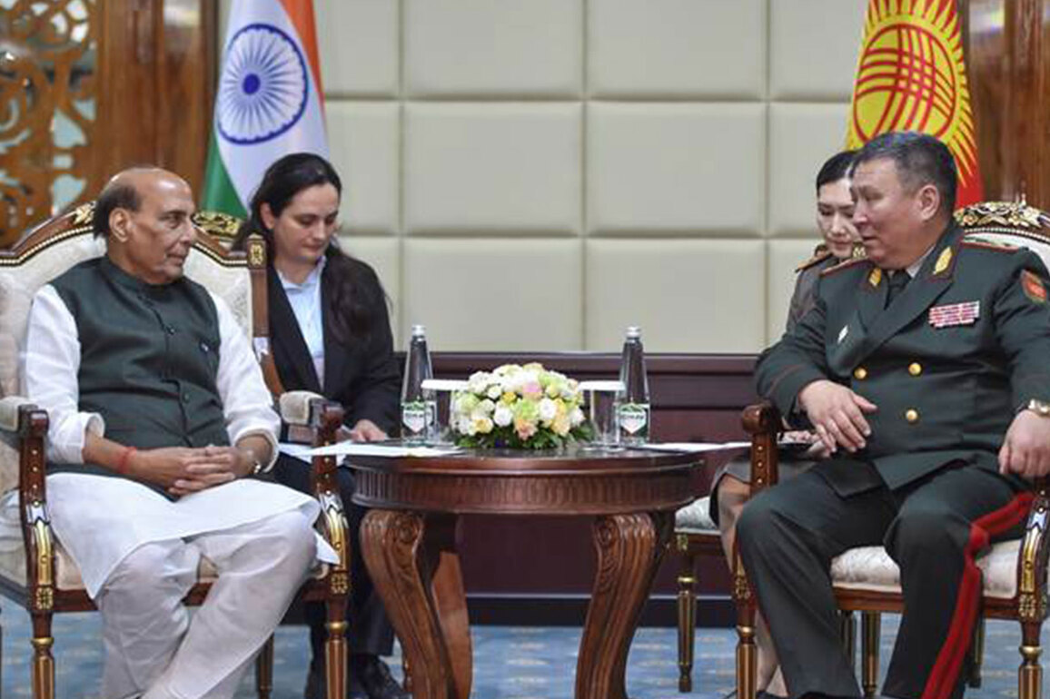 Rajnath Singh holds bilateral meetings with his Kyrgyz, Kazakh & Belarusian counterparts in Bishkek to further strengthen defence cooperation