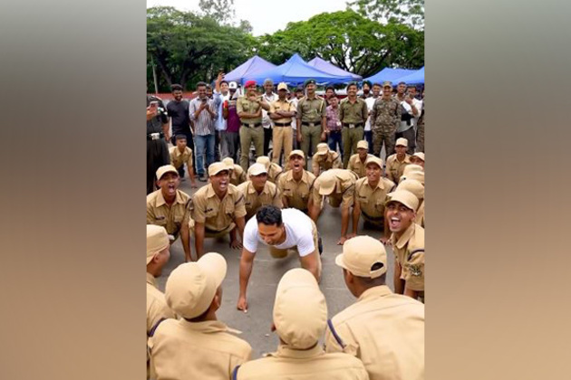 Varun Dhawan does knuckle push-ups challenge with army cadets
