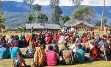 Indigenous Papuans gathered near a church after gunfights in Sugapa district, Intan Jaya Regency.