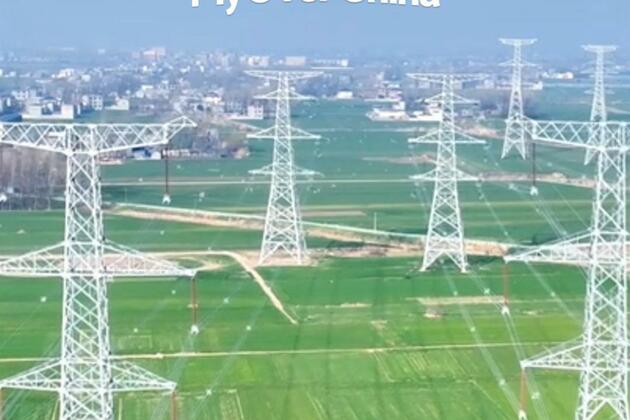 60"FlyOverChina | Power grid "Sky Dancers" elevate infrastructure in E China's Anhui