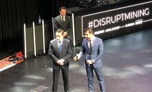 ANDRITZ answering the judges' questions on stage at the ,DisruptMining final