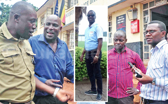 Busuulwa (mu ggaalubindi) ku poliisi e Wandegeya. Mu katono ye Kamagu Busuulwa (mu ggaalubindi) ku poliisi e Wandegeya. Mu katono ye Kamagu
