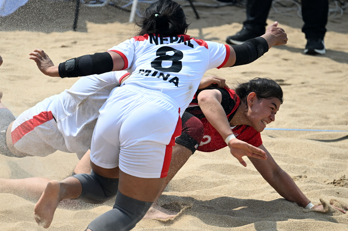 (SP)CHINA-HAINAN-SANYA-ASIAN BEACH GAMES-BEACH KABADDI-WOMEN'S-GROUP B-THA VS NEP(CN)