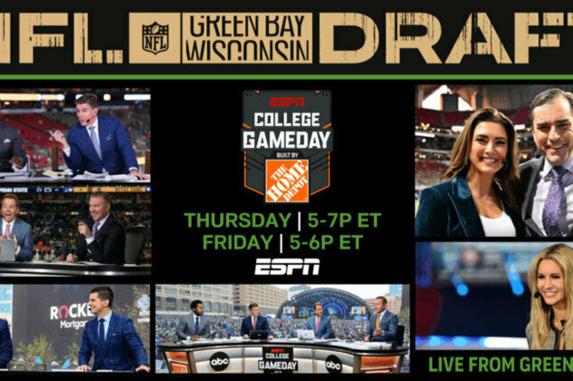 Touch-down in Titletown: ESPN's College GameDay Built by The Home Depot Live from Green Bay with NFL Draft Coverage, Thursday and Friday