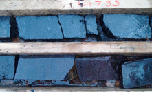 Chalcocite in core from Janice Lake, Saskatchewan