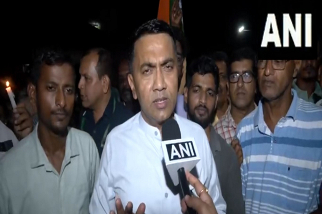 Goa CM participates in protest march against Pahalgam attack in Sanquelim