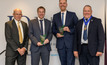  (Left to right) Steve Cole, creator of the Emerald Challenge; Thomas Clifford, director of Gears; Oliver Kibble, quarry development manager of Tarmac; and Viv Russell, IQ president