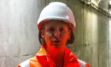  UK government Minister Oliver Dowden with Heidi Mottram, CEO of Northumbrian Water during a visit to the Dowden water service tunnel in Sunderland