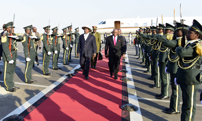 Museveni arrives in Angola for ICGLR summit Museveni arrives in Angola for ICGLR summit
