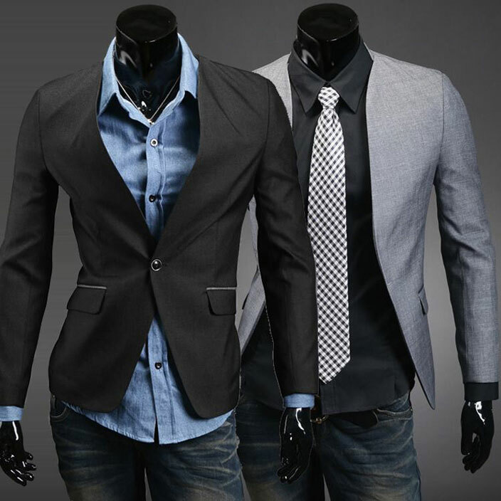 Get trendy with a collarless suit jacket - New Vision Official