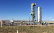  Surface installations at the CMC field research station where the connection between the CO2 tank and the injection well is visible 