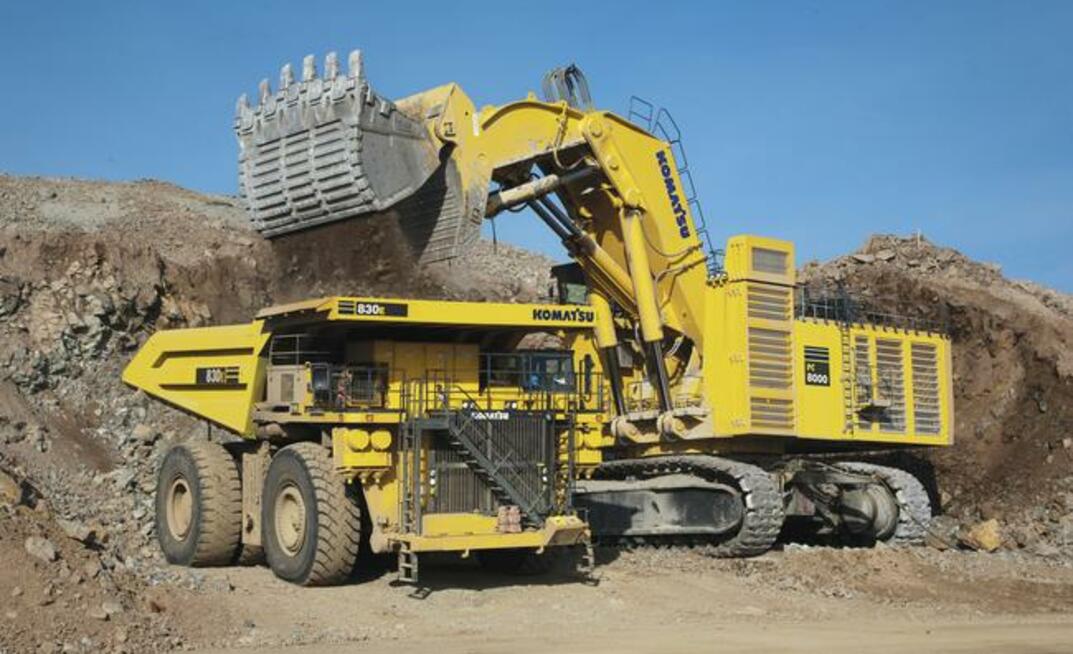 The PC9000 will be even larger than the pictured PC8000-11. Photo courtesy Komatsu 