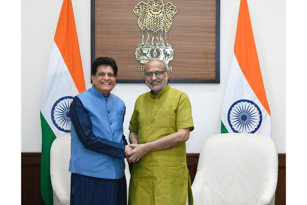 Union Commerce Minister Piyush Goyal meets Vice President CP Radhakrishnan