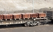 A train transports copper slates to the port of Antofagasta, Chile 