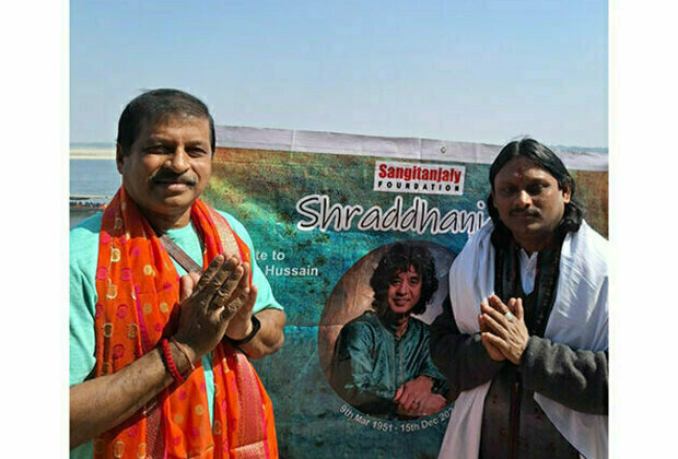 Abhijeeth Bhattacharjee and Sangitanjaly Foundation Pay Tribute to Ustad Zakir Hussain at Assi Ghat, Varanas