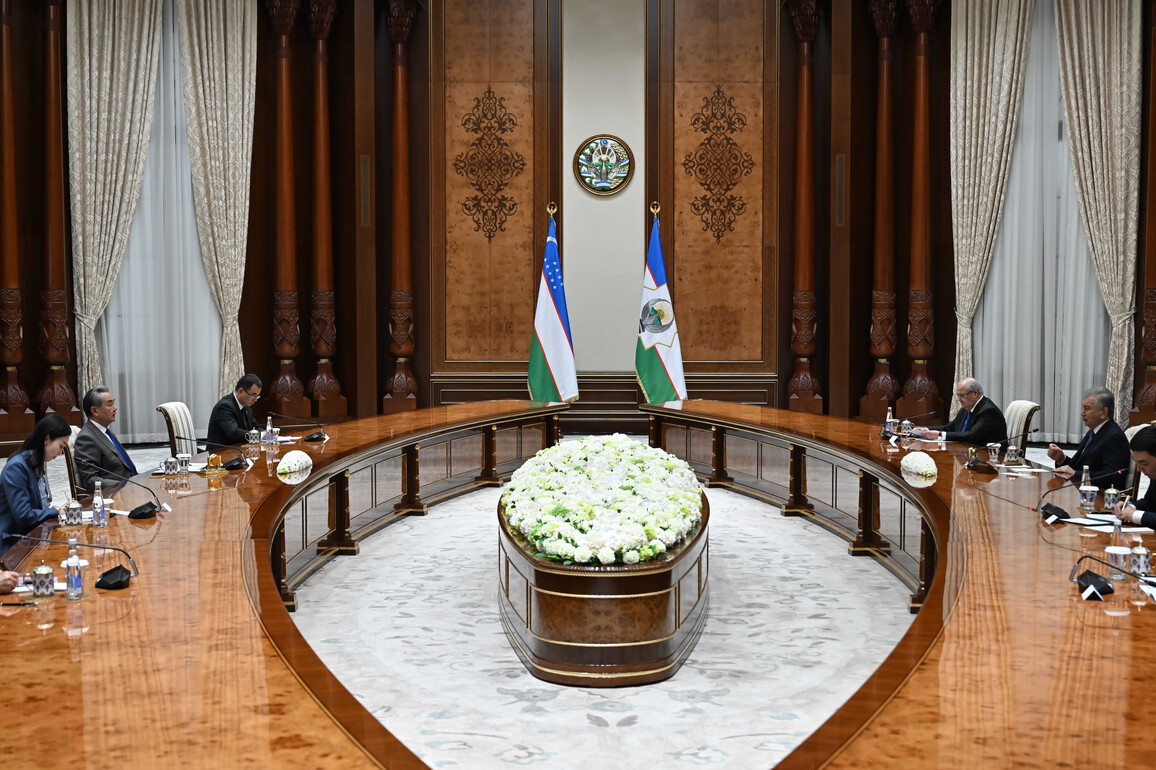 UZBEKISTAN-TASHKENT-PRESIDENT-CHINA-WANG YI-MEETING