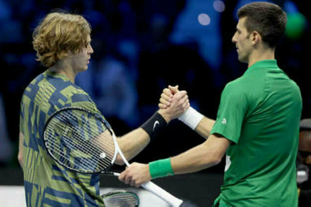 Djokovic eases past Russia's Rublev at ATP Finals