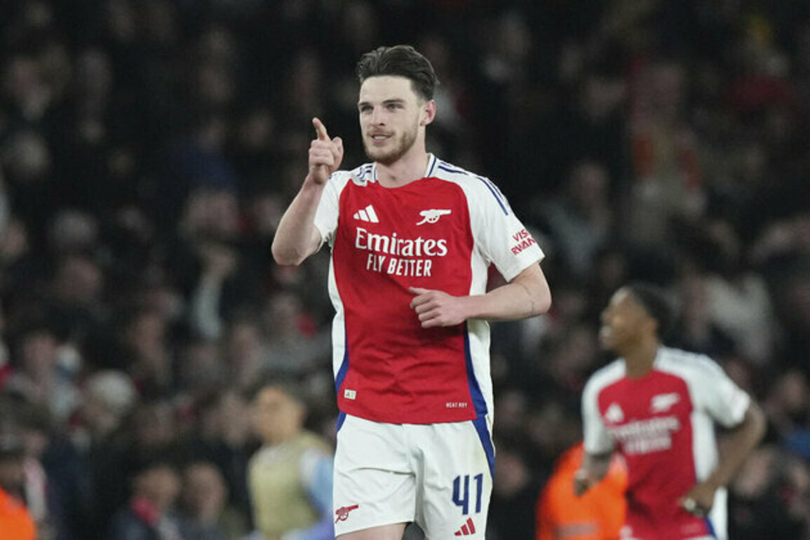 Rice's free kick double fires Arsenal to 3-0 win over Real Madrid