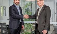  Mark Norwell, MD and CEO, Perenti (right) met with Joachim Braun, division president, Process Industries, ABB to sign the companies’ agreement on moving toward mining decarbonisation