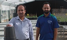  UWA Institute of Agriculture researcher Dr Zakaria Solaiman and PhD student Muhemmad Izhar Shafi at the university greenhouse which will host the SOP studies.