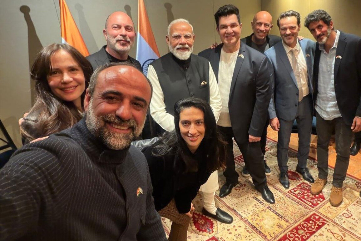 PM Modi meets with team of 'Fauda' in Israel, posts cool selfie