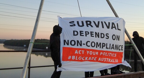 Blockade Australia is targeting rail links to the Port of Newcastle. Photo courtesy of Blockade Australia