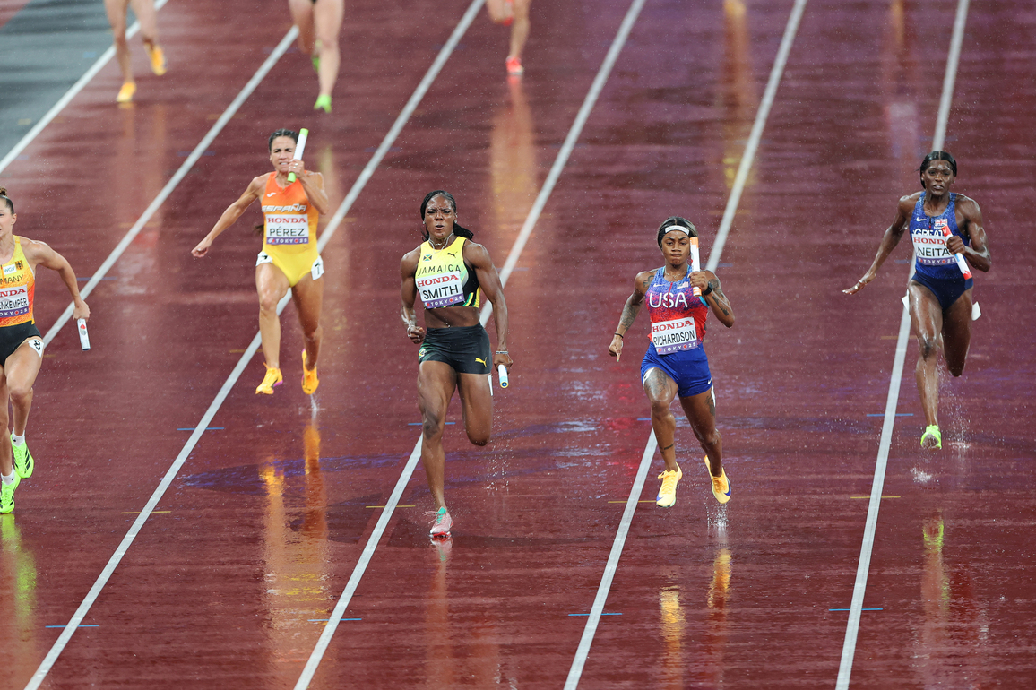 (SP)JAPAN-TOKYO-ATHLETICS-WORLD ATHLETICS CHAMPIONSHIPS-WOMEN'S 4x100M RELAY-FINAL