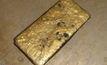 The first gold ingot produced from Rose of Denmark ore.