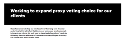 BlackRock: Working to expand proxy voting choice