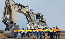 Representatives from Kascco and Liebherr Zambia at the handover ceremony for the second R 9350 excavator.