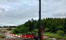 Piling work for a new footbridge and lifts at the relocated Hairmyres railway station as part of a wider Scottish government investment to decarbonise rail services. Credit: Network Rail